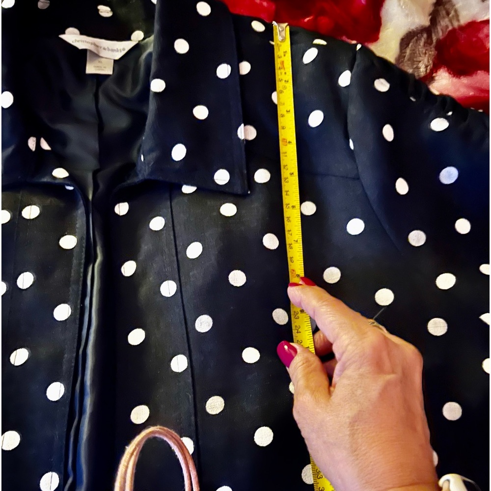 Christopher & Banks Polka Dot Blazer 3/4 Sleeve - Picture 11 of 12